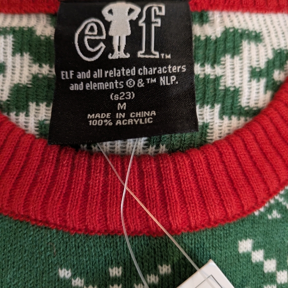 ELF Festive Red and Green Crewneck Sweater - Picture 4 of 5